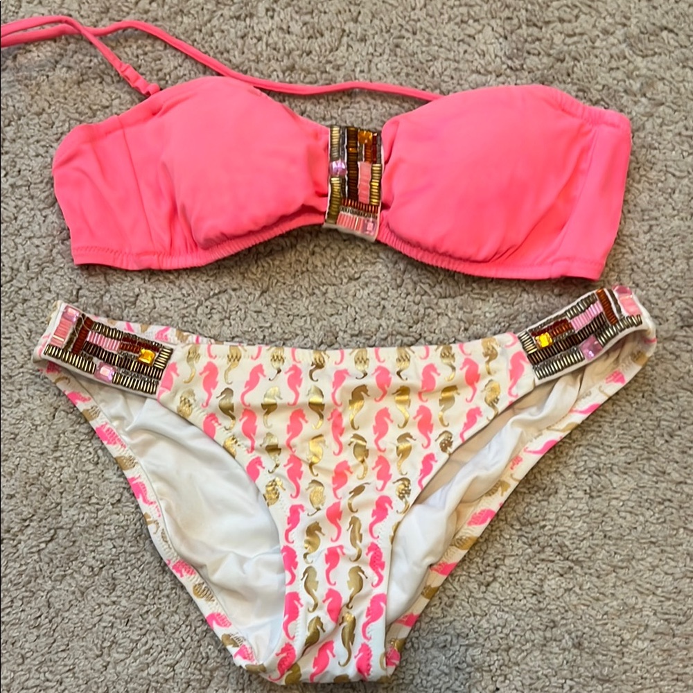 Victoria’s Secret Pink Bandeau Bikini with Seahorse Print